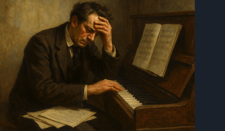 AI Picture a Man infront of piano