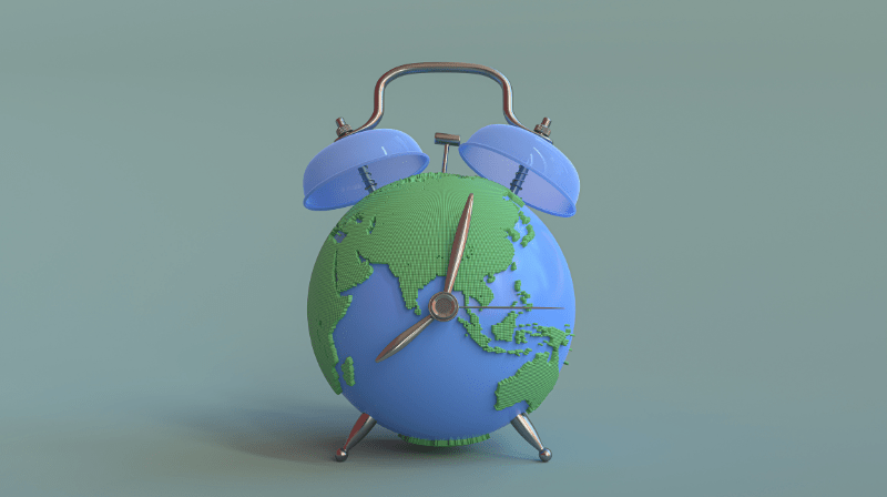 Alarm clock with an Earth design