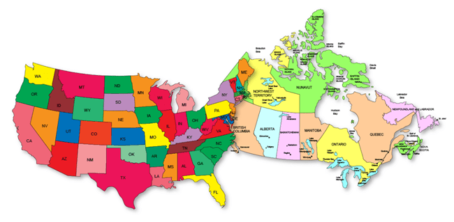 US Canada Map